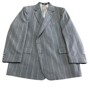 Adams Row by Anderson-Little Mens Grey Pinstripe Two Button Blazer Sport Coat